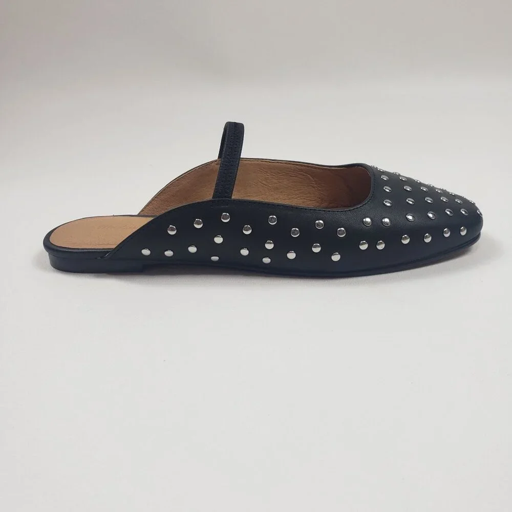 Madewell The Greta Ballet Flat Mule Women's Size 9M True Black Multi Stud Detail - Picture 12 of 16